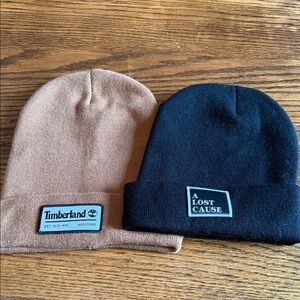 Timberland and A Lost Cause Beanie Set - Brown and Black